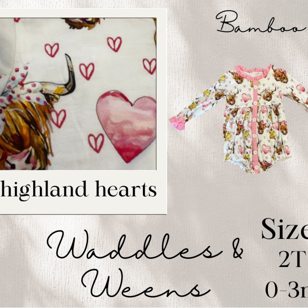 Highland Hearts Baby Romper